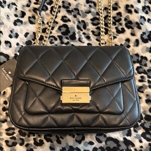 Kate Spade Corey Smooth Black Quilted Shoulder Bag